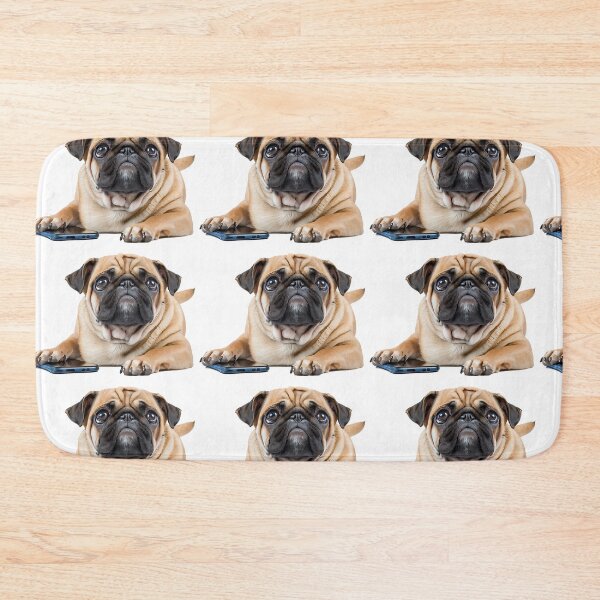 Item preview, A cute pug guarding a mobile phone designed and sold by DaveBond.
