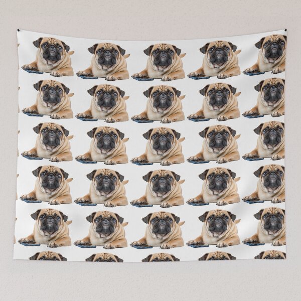 Item preview, A cute pug guarding a mobile phone designed and sold by DaveBond.