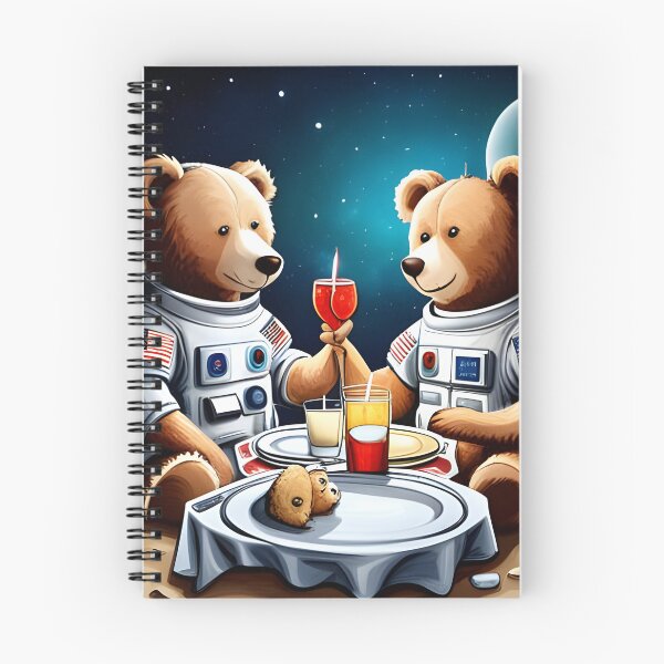 Item preview, Two Teddy's in space suits having a romantic dinner on the Moon designed and sold by Colin Bentham.