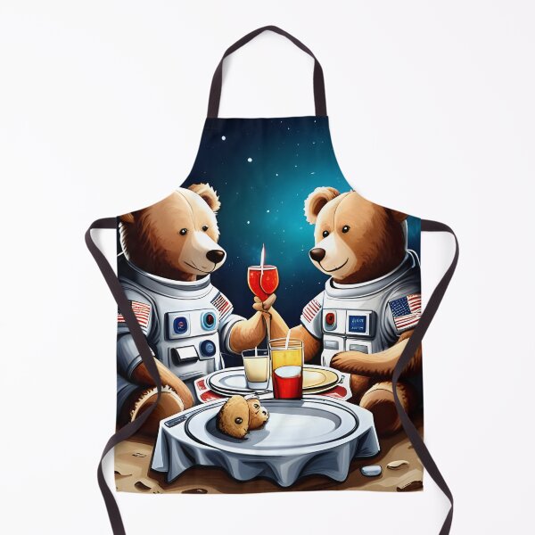 Item preview, Two Teddy's in space suits having a romantic dinner on the Moon designed and sold by Colin Bentham.
