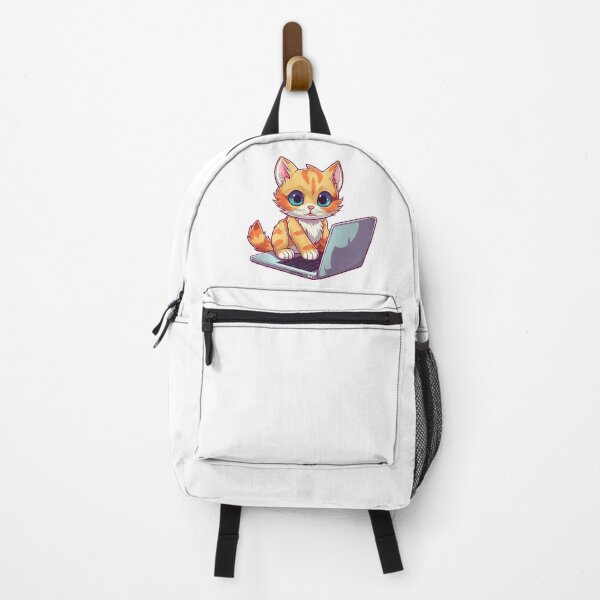 Item preview, Cute Ginger Tabby Cat on Laptop Sticker Design designed and sold by AwesomeAiArt.