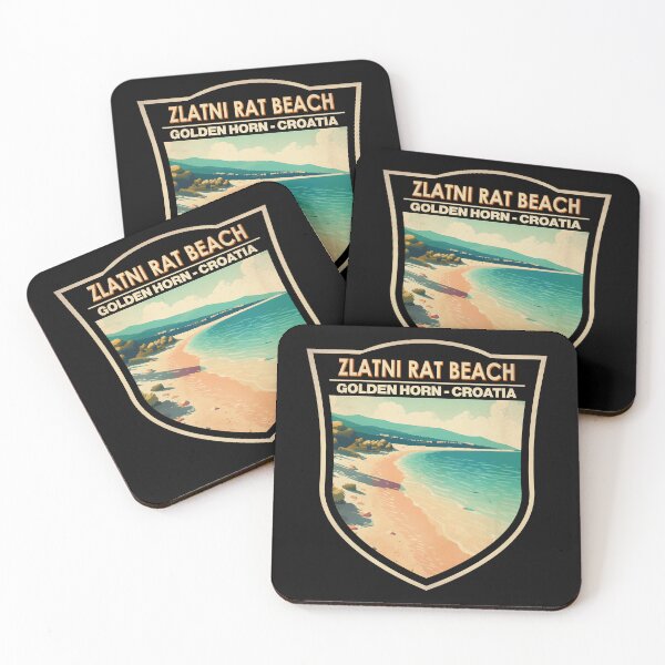 Item preview, Zlatni Rat Beach Croatia Travel Art Badge designed and sold by KrisSidDesigns.