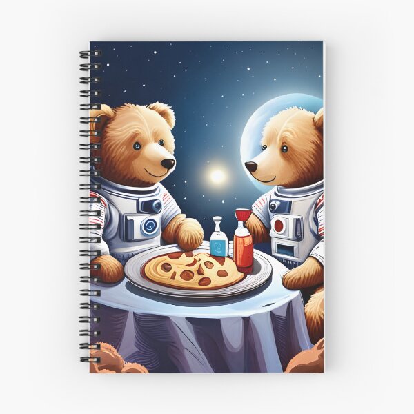 Item preview, Two Teddy's in space suits having a romantic dinner on the Moon designed and sold by Colin Bentham.