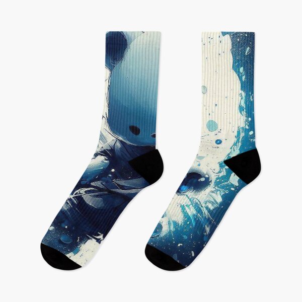 Item preview, Ninja bear blue inkblot splash designed and sold by TomFrontierArt.