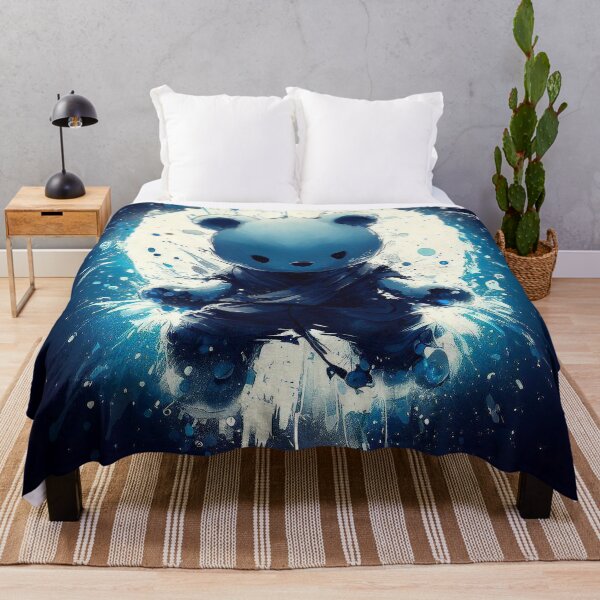 Item preview, Ninja bear blue inkblot splash designed and sold by TomFrontierArt.