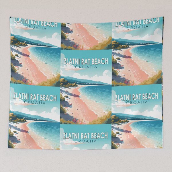 Item preview, Zlatni Rat Beach Croatia Travel Art Vintage designed and sold by KrisSidDesigns.
