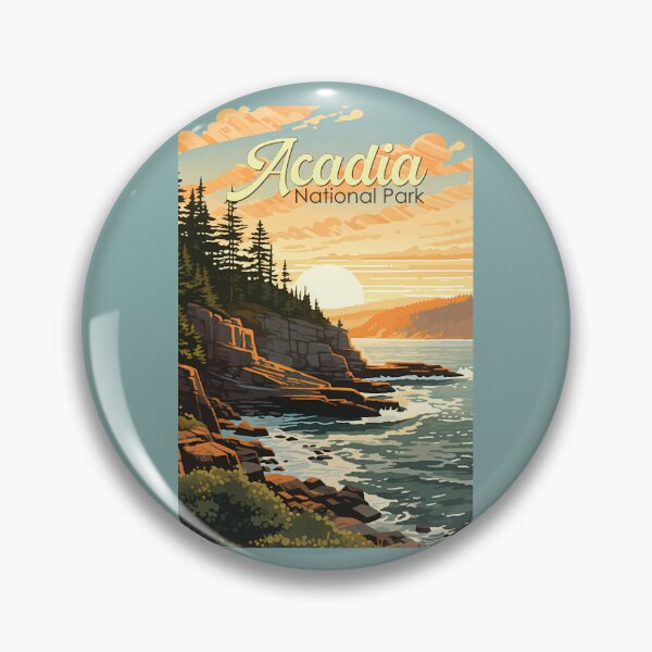 Item preview, Acadia National Park Illustration Retro designed and sold by KrisSidDesigns.