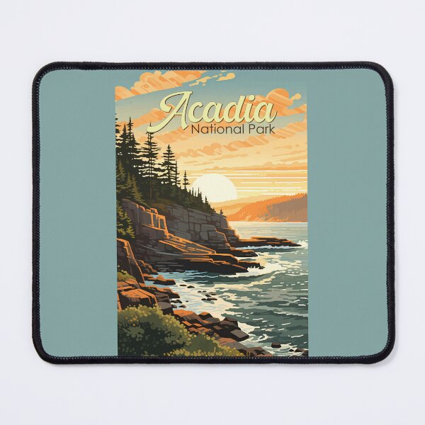 Item preview, Acadia National Park Illustration Retro designed and sold by KrisSidDesigns.