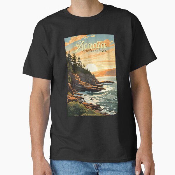 Item preview, Acadia National Park Illustration Retro designed and sold by KrisSidDesigns.