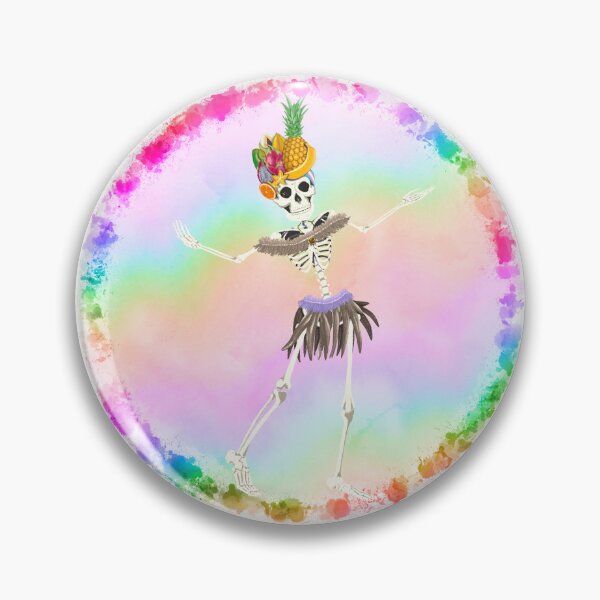 Item preview, Tropical fruit hat wearing dancing rainbow skeleton designed and sold by ExtraCaffeine.