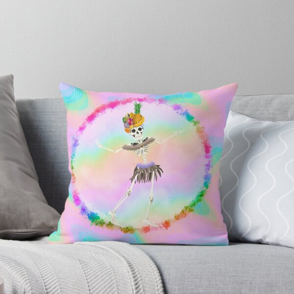 Item preview, Tropical fruit hat wearing dancing rainbow skeleton designed and sold by ExtraCaffeine.