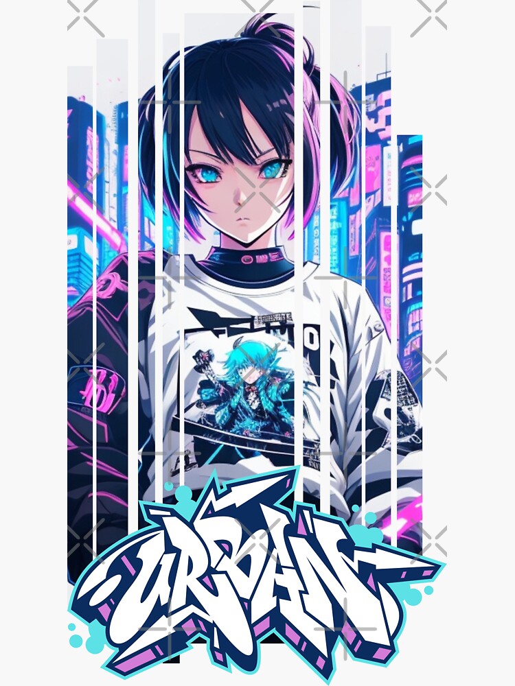 anime art , anime girl , streetwear , skateboard | Sticker