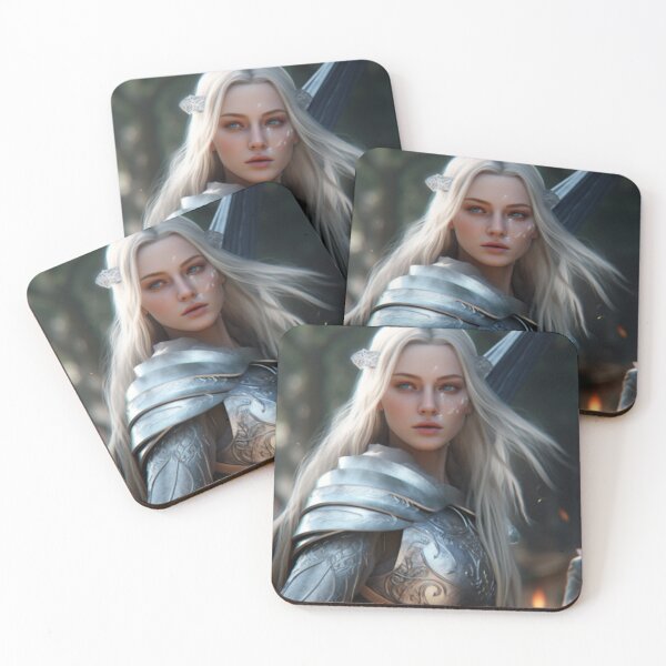 Item preview, Elf woman long hair silver armor designed and sold by jerbiz.