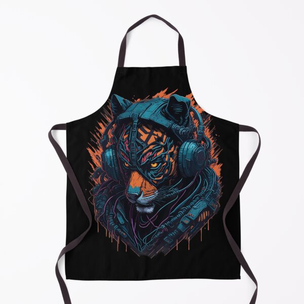 Item preview, Mysterious Hooded Anthropomorphic Mercenary Tiger with Headphone Street Art Graffiti designed and sold by Cawaiico.