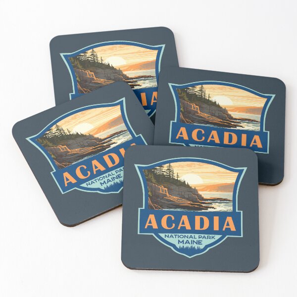 Item preview, Acadia National Park Illustration Travel Retro Badge designed and sold by KrisSidDesigns.