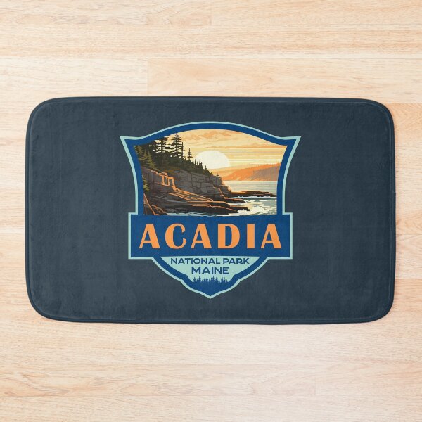 Item preview, Acadia National Park Illustration Travel Retro Badge designed and sold by KrisSidDesigns.