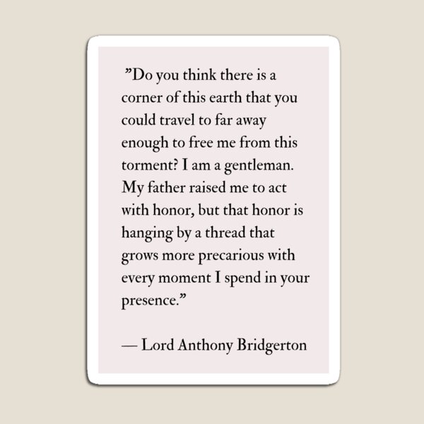 Aperçu de l'œuvre Citation de Lord Anthony Bridgerton créée et vendue par okarosa.