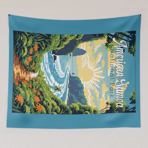 Item preview, American Samoa National Park Illustration Retro designed and sold by KrisSidDesigns.