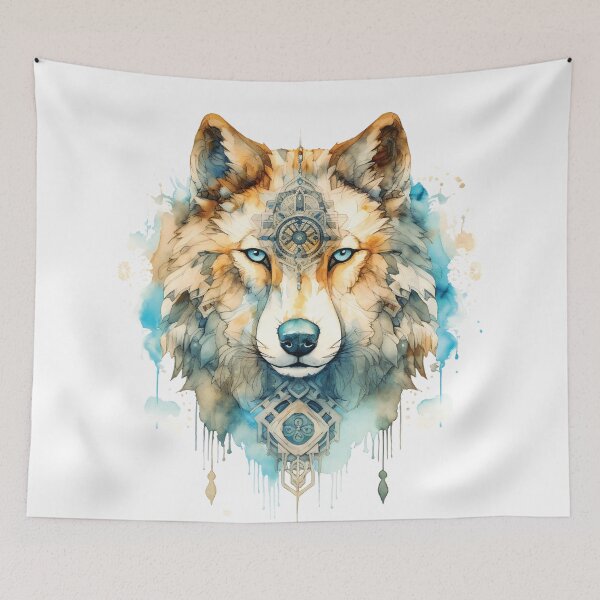 Item preview, Stylish Magic Wolf Head In Watercolor designed and sold by AdrianGrosu.