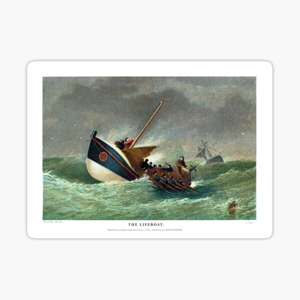 Aperçu de l'œuvre Le canot de sauvetage - 1864 créée et vendue par Pictures With A Message.