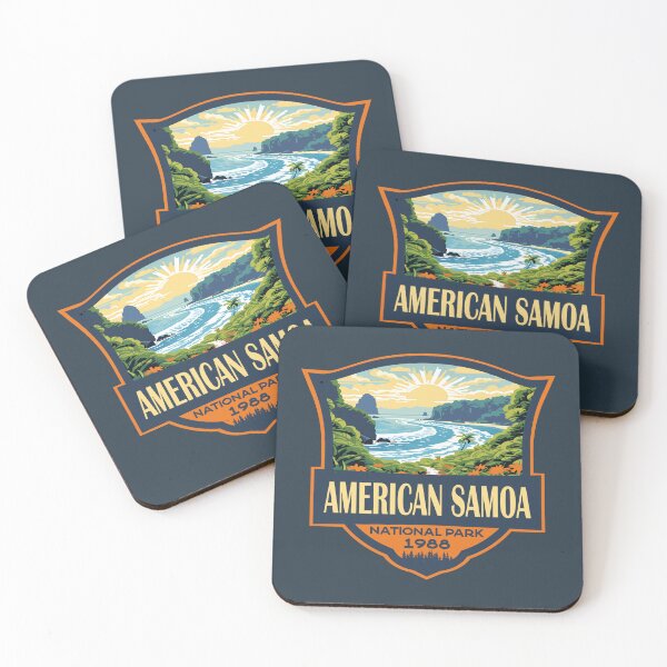 Item preview, American Samoa National Park Illustration Travel Retro Badge designed and sold by KrisSidDesigns.