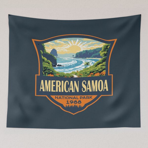 Item preview, American Samoa National Park Illustration Travel Retro Badge designed and sold by KrisSidDesigns.