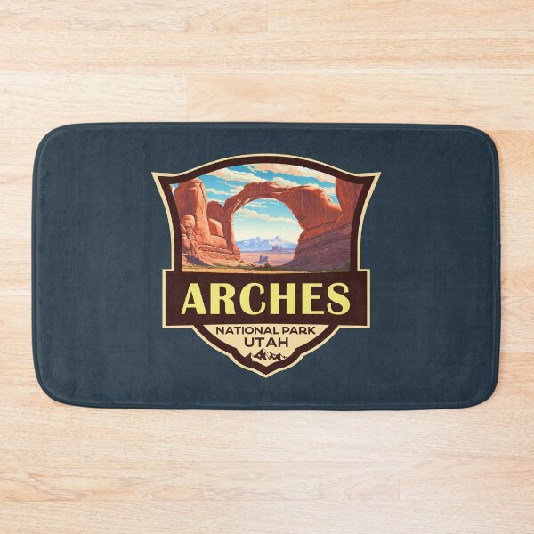 Item preview, Arches National Park Illustration Travel Retro Badge designed and sold by KrisSidDesigns.