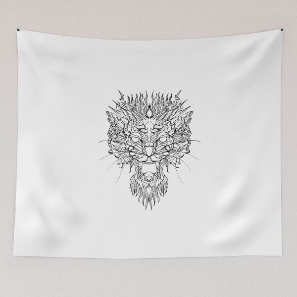 Item preview, Hand drawn tiger face and Thai line art. designed and sold by NB-Artist.