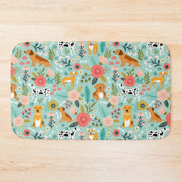 Item preview, Dogs and Floral, Flower Dog Pattern, Cute Dog Print designed and sold by prirajdesigns.