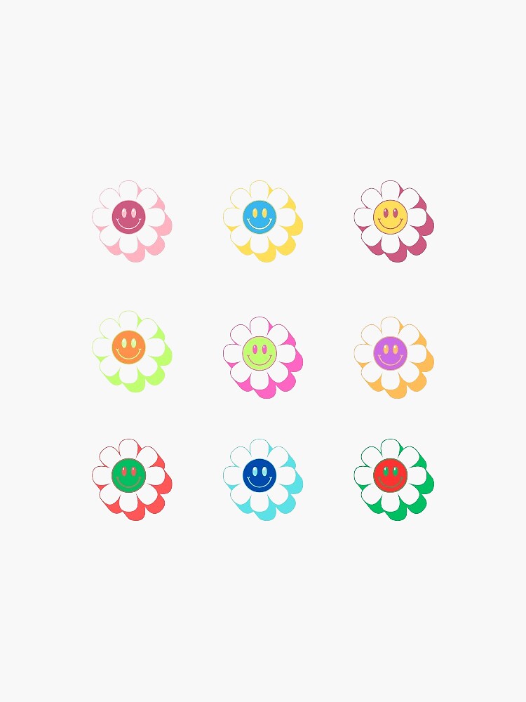 pink classic flowers, sticker pack,flower,Flower stickers for children and  adults Sticker for Sale by CirJan