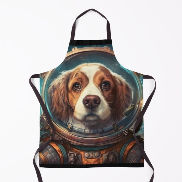 Item preview, "Space Paws: Realistic Portrait of a Doggie Astronaut in Orbit" designed and sold by Bee Happy Creative™.