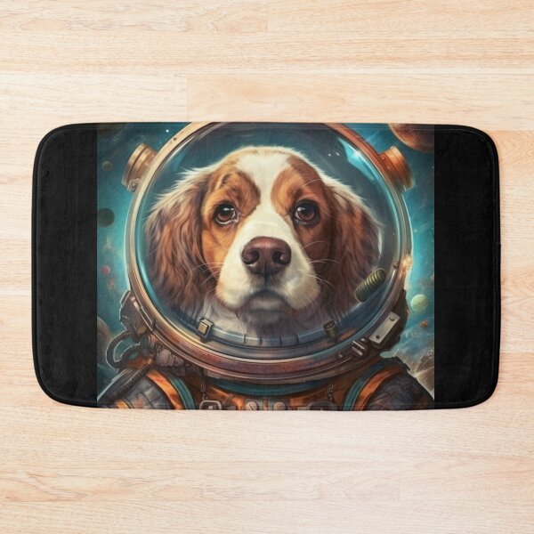 Item preview, "Space Paws: Realistic Portrait of a Doggie Astronaut in Orbit" designed and sold by Bee Happy Creative™.