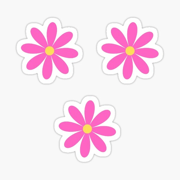 pink classic flowers, sticker pack,flower,Flower stickers for children and  adults Sticker for Sale by CirJan