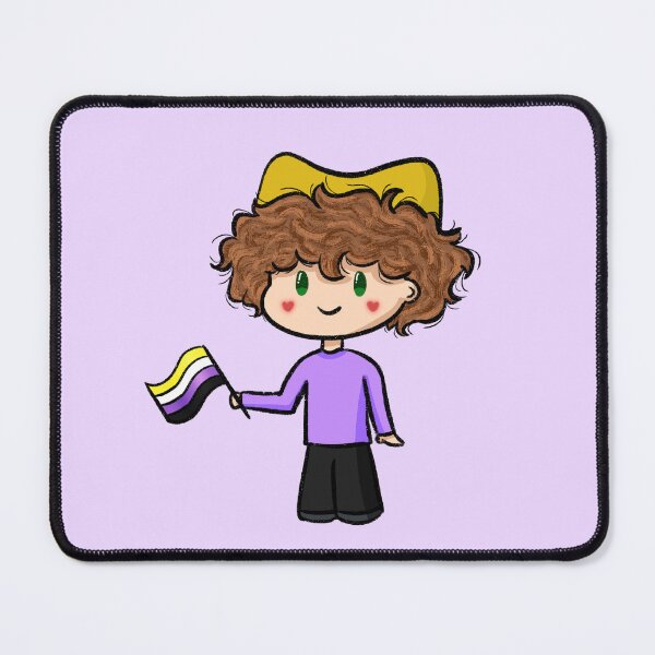 Item preview, Dream chibi with a nonbinary flag designed and sold by Vixydraws.