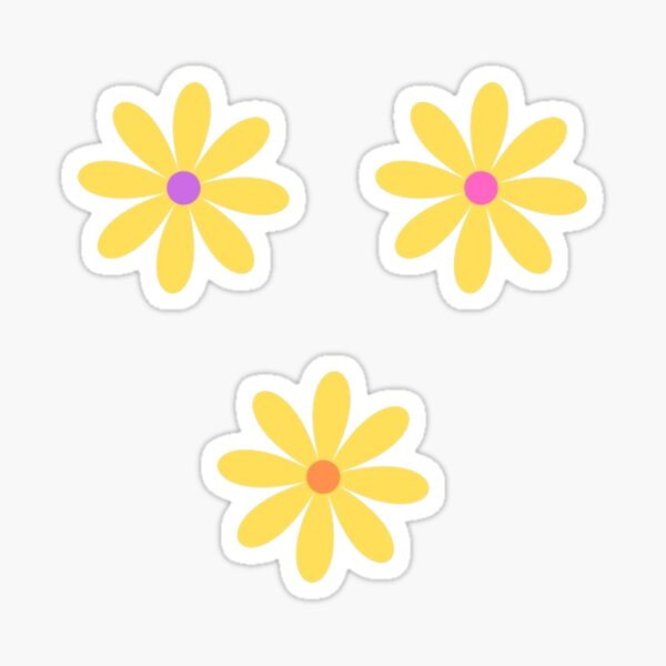 pink classic flowers, sticker pack,flower,Flower stickers for children and  adults Sticker for Sale by CirJan