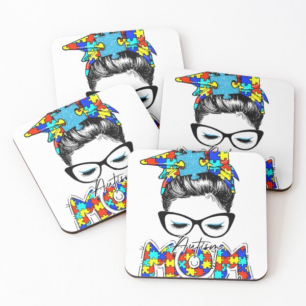 Item preview, Autism Mom Life Awareness Messy Bun Puzzle Piece Mama Mother designed and sold by mainana78.