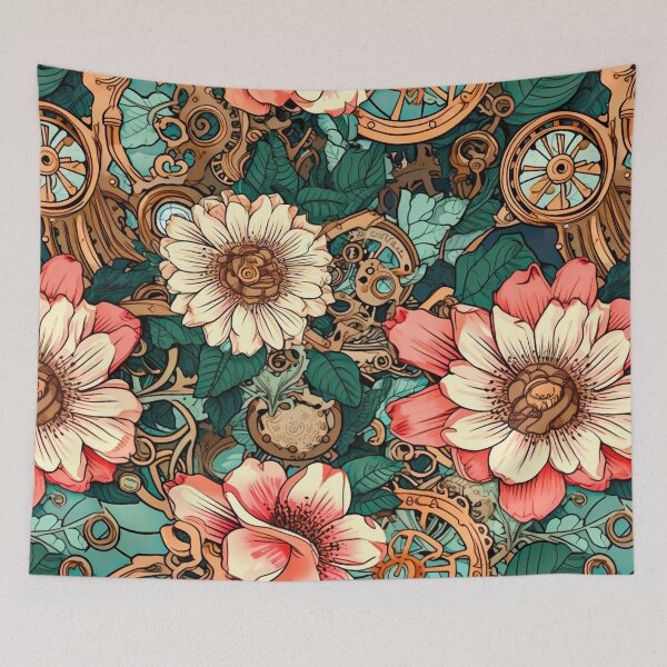Item preview, Field of Blooming Flowers 03 - Steampunk Edition designed and sold by TheOddBotShop.