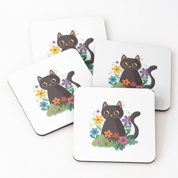 Item preview, Kat and purr - cat with flowers designed and sold by elleillustrart.
