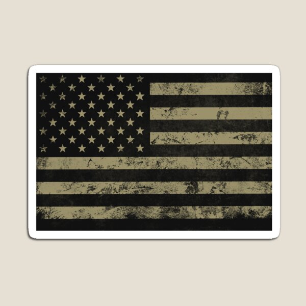 Black and Grey American Flag Magnet