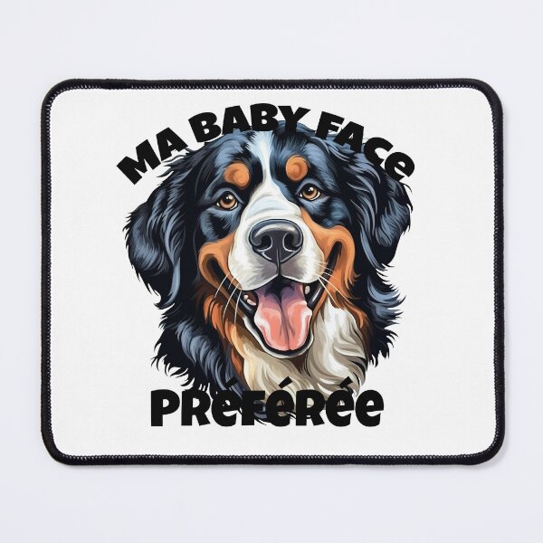 Item preview, My favorite baby face - Bernese mountain dog head with French lettering. designed and sold by isaweb.