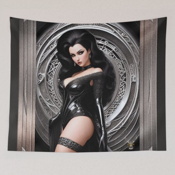 Item preview, Stacia Artilicus Gothic Vamp Supreme Fantasy AI Concept Art Portrait by Xzendor7 designed and sold by Xzendor7 Digital Art Creations.