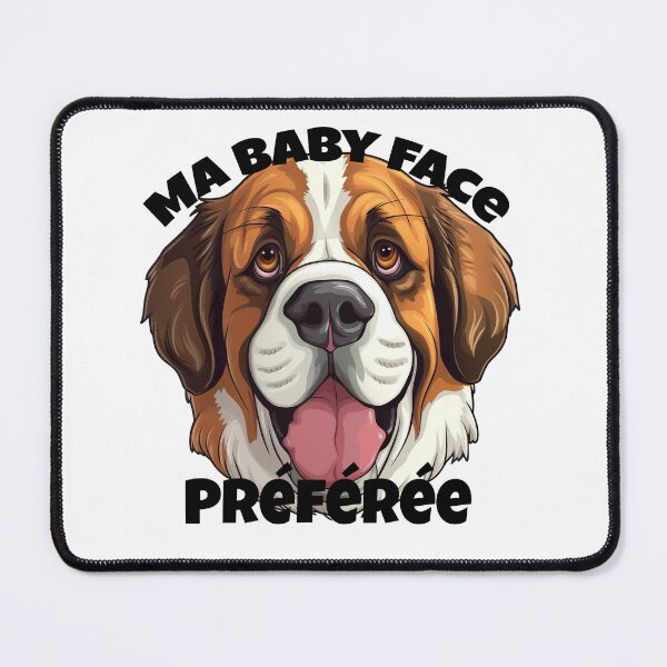 Item preview, My favorite baby face - Saint Bernard dog head with French lettering. designed and sold by isaweb.
