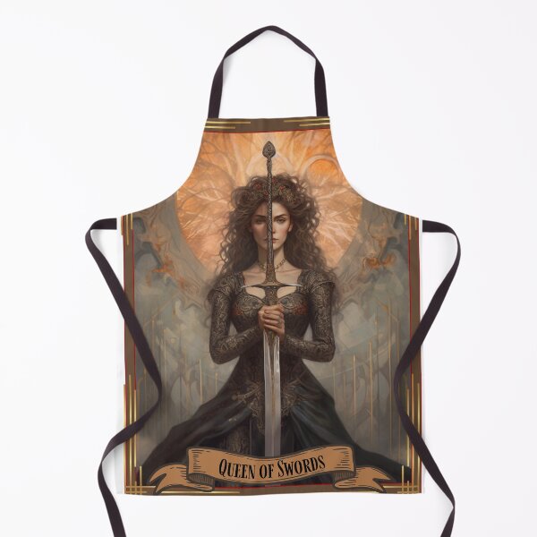 Item preview, Queen of Swords Tarot Card Graphic  designed and sold by GristoTreasures.