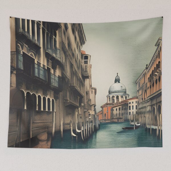 Artikelvorschau, Vintage Italien Venezia Bleistiftskizze entworfen und verkauft von PC-artist.