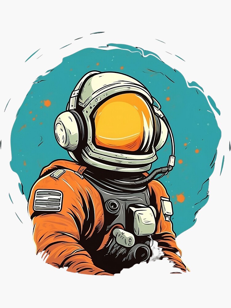 Floating Cosmonaut Spaceman Vinyl Sticker