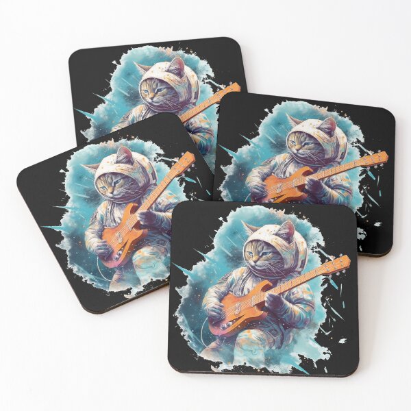 Item preview, Cat Playing Guitar in Spacesuit designed and sold by mixzer.