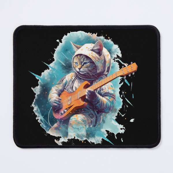 Item preview, Cat Playing Guitar in Spacesuit designed and sold by mixzer.