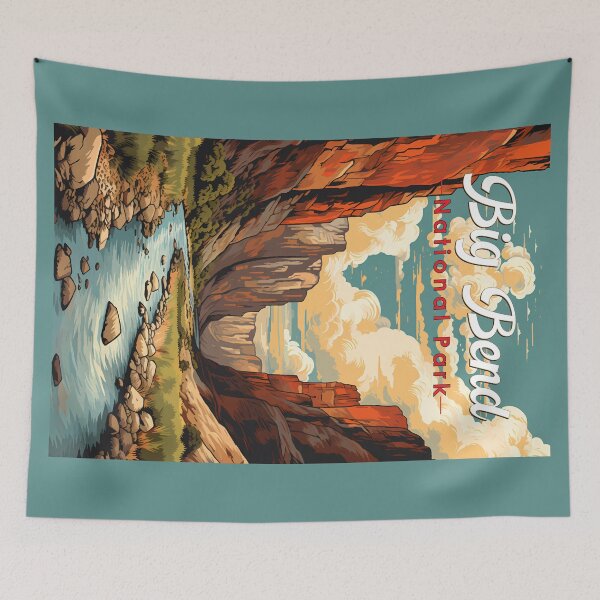 Item preview, Big Bend National Park Illustration Retro designed and sold by KrisSidDesigns.