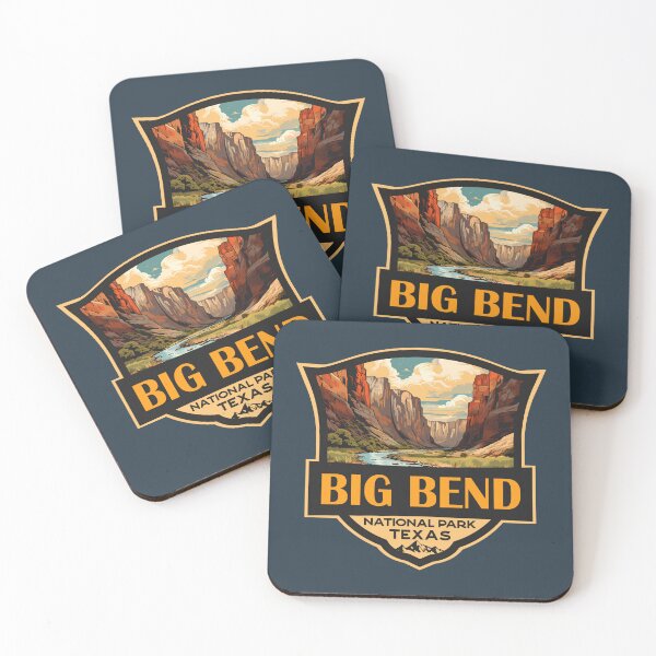 Item preview, Big Bend National Park Illustration Travel Retro Badge designed and sold by KrisSidDesigns.