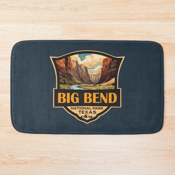 Item preview, Big Bend National Park Illustration Travel Retro Badge designed and sold by KrisSidDesigns.